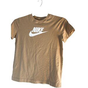 Nike Girls Tee Logo Tan/White Size M
